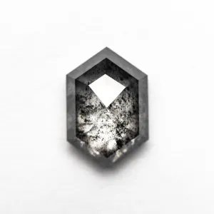 2.10 CARAT BLACK SPECKLED ROSE CUT HEXAGON DIAMOND