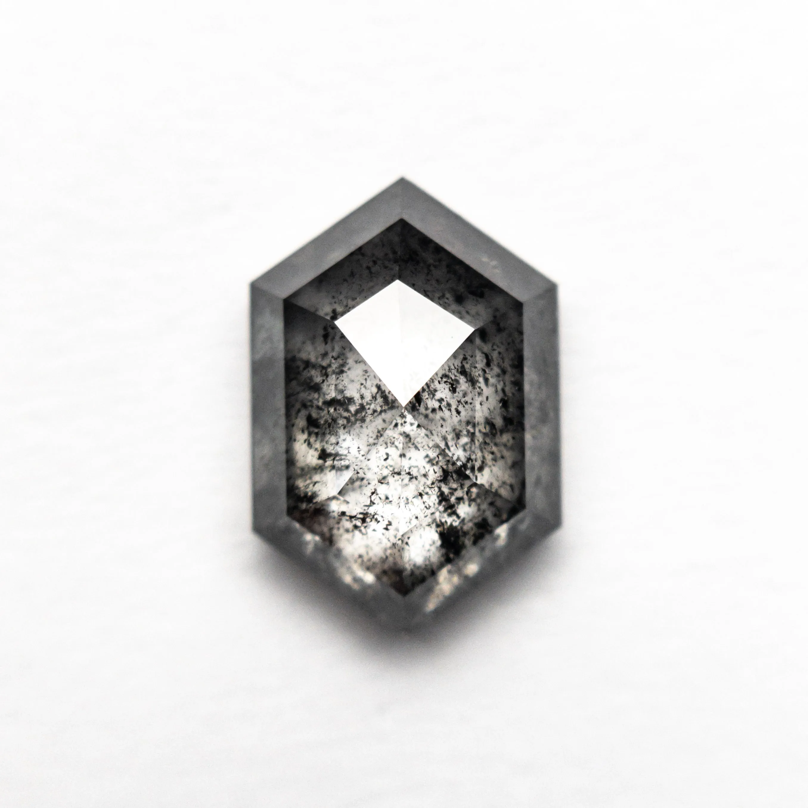 2.10 CARAT BLACK SPECKLED ROSE CUT HEXAGON DIAMOND