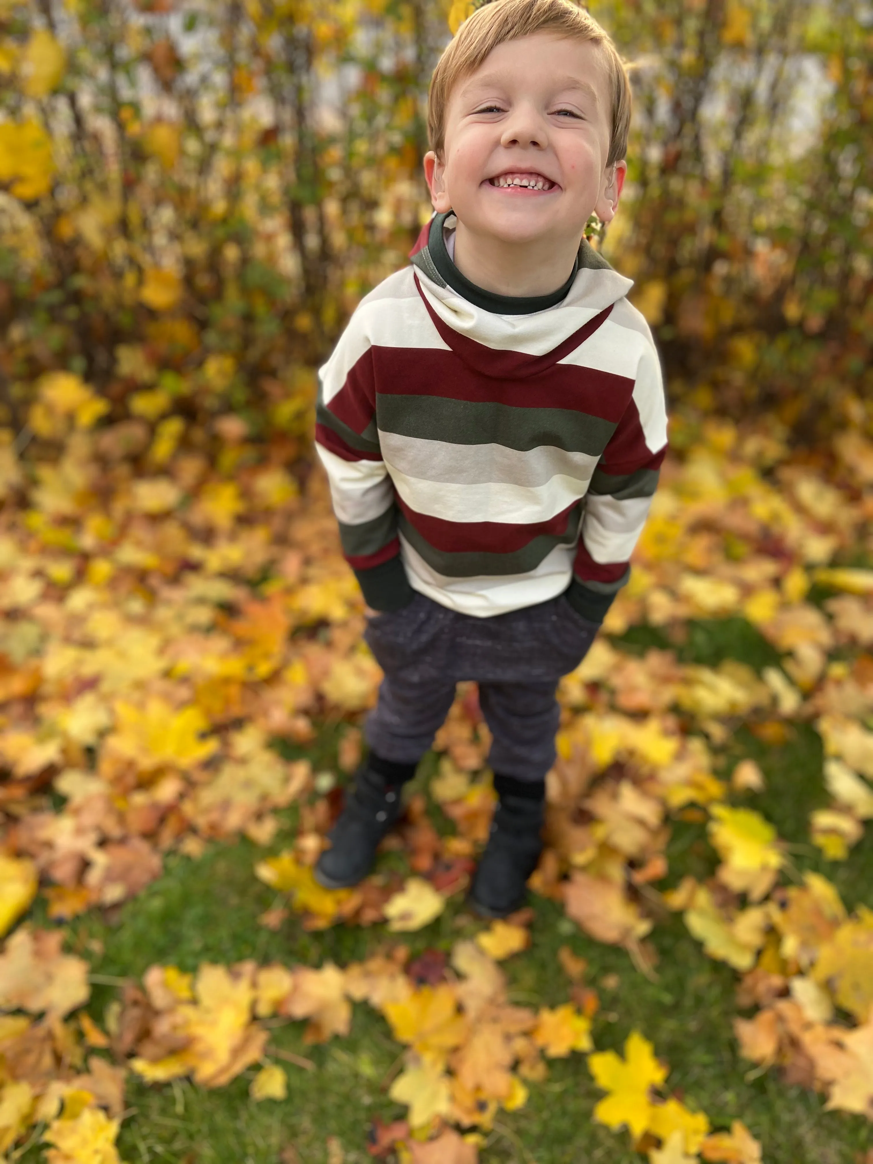3-6y Holiday Stripe Slouchy Hoodie - Grow With Me