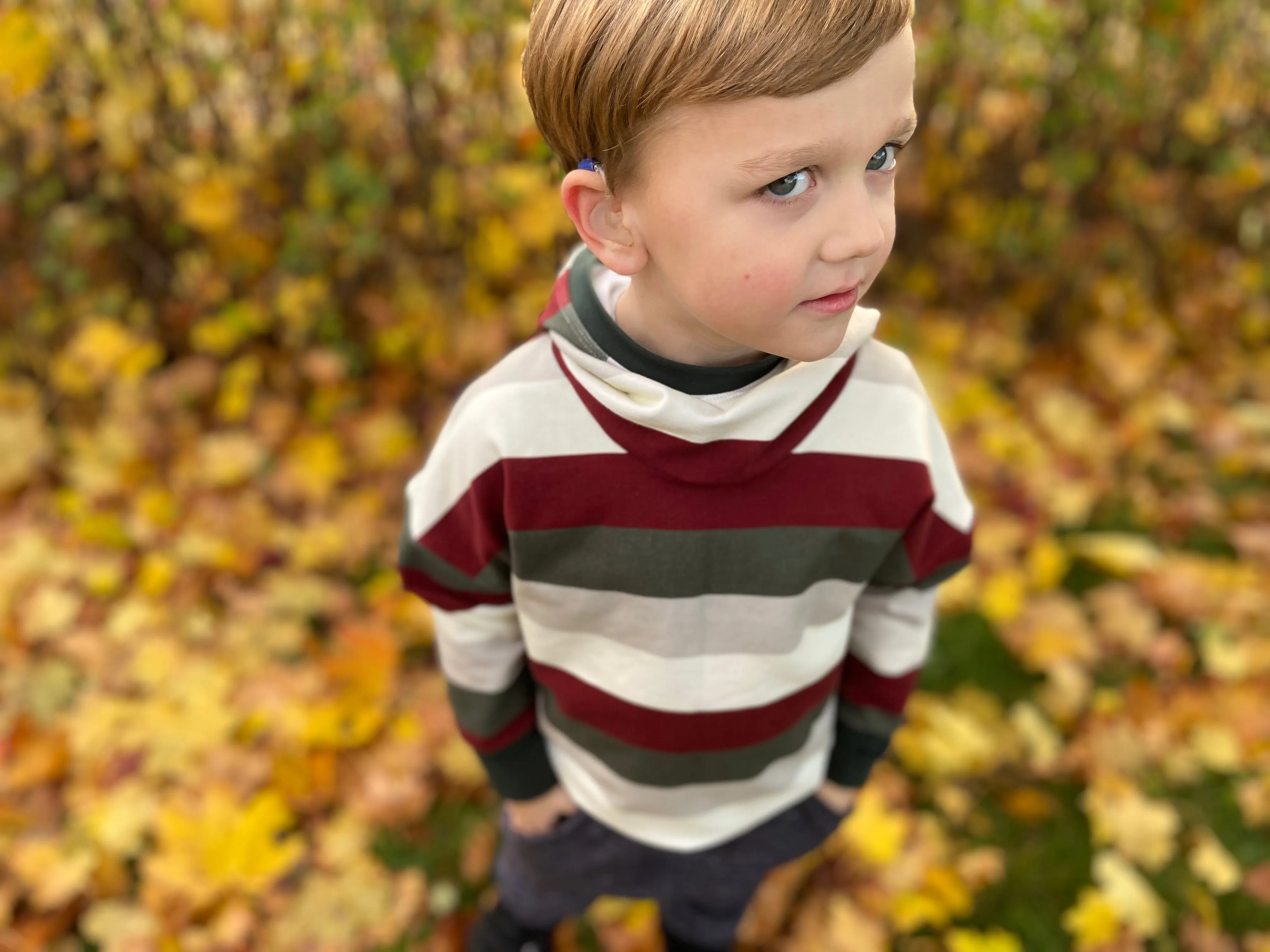 3-6y Holiday Stripe Slouchy Hoodie - Grow With Me