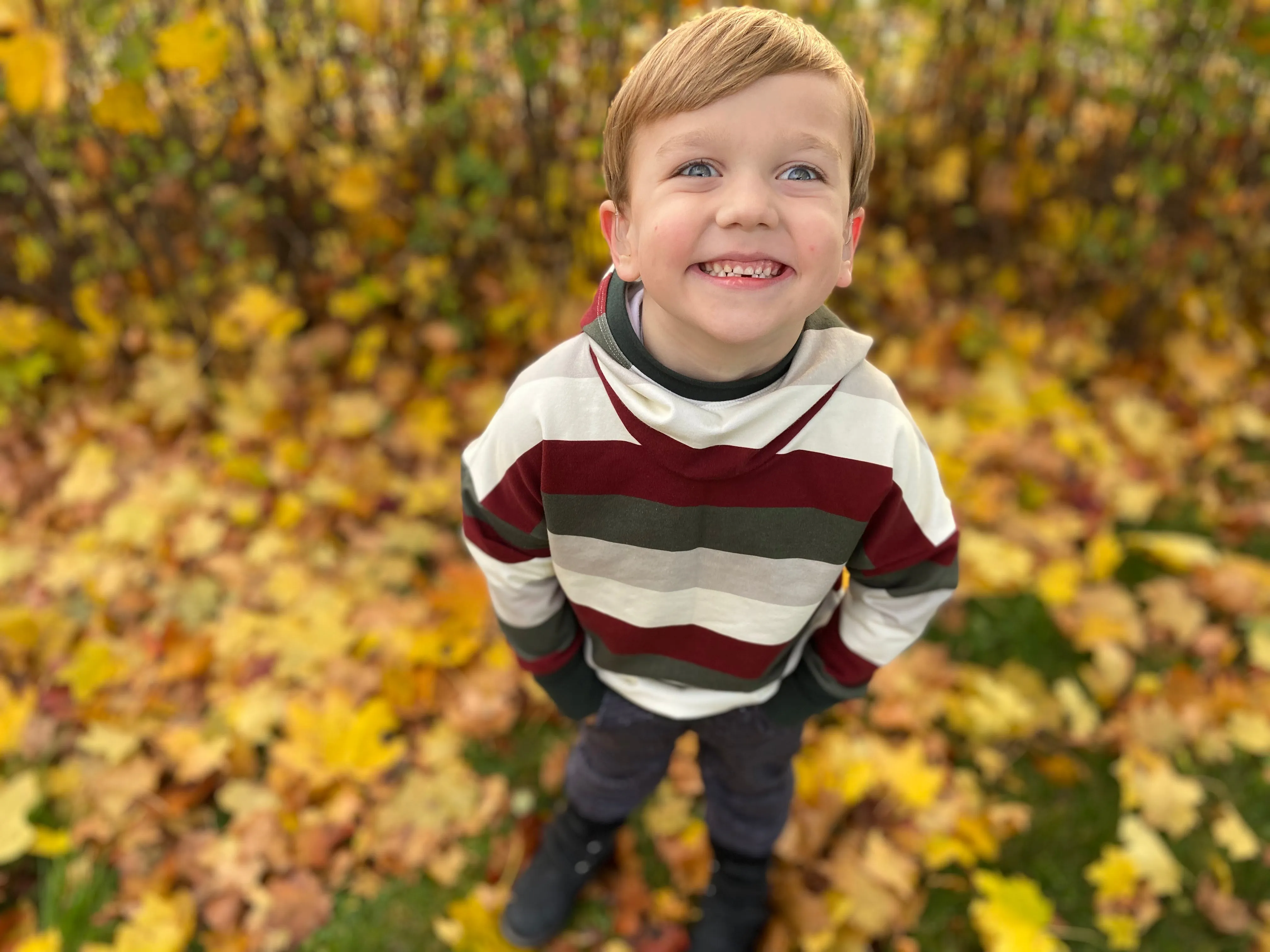 3-6y Holiday Stripe Slouchy Hoodie - Grow With Me