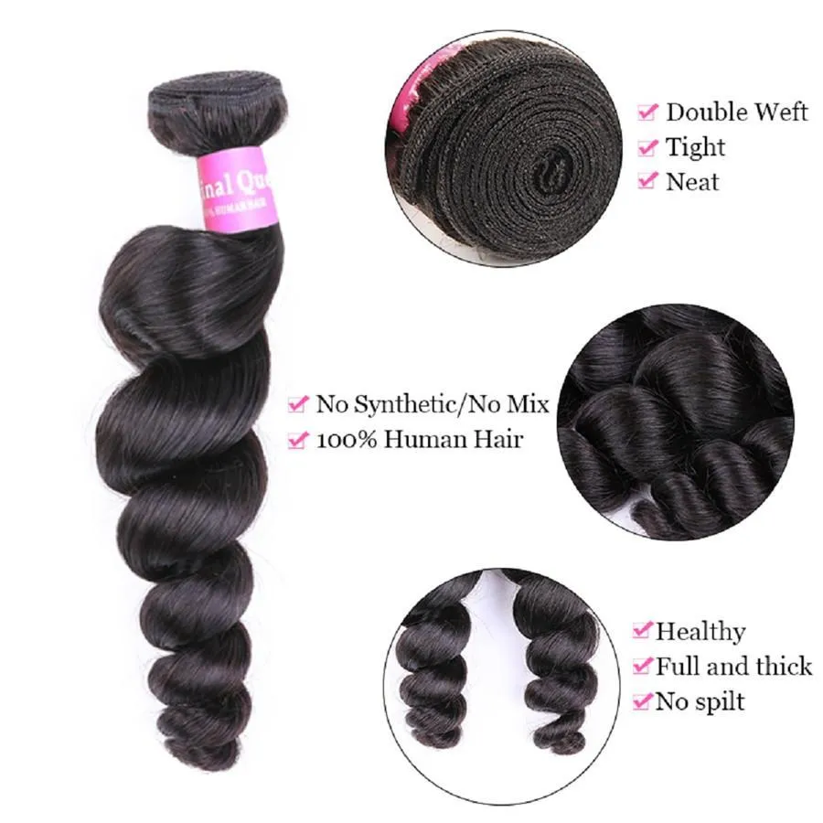 3 Bundles Loose Wave Unprocessed Human Virgin Hair