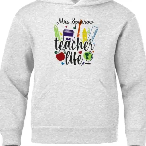 Adult Hoodie (w/ drawstrings) - Teacher Life
