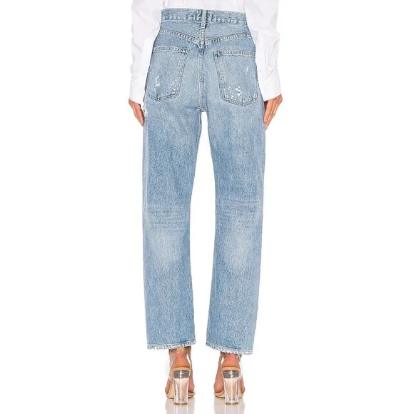 Agolde 90s mid rise loose fit destroyed denim jeans size 28