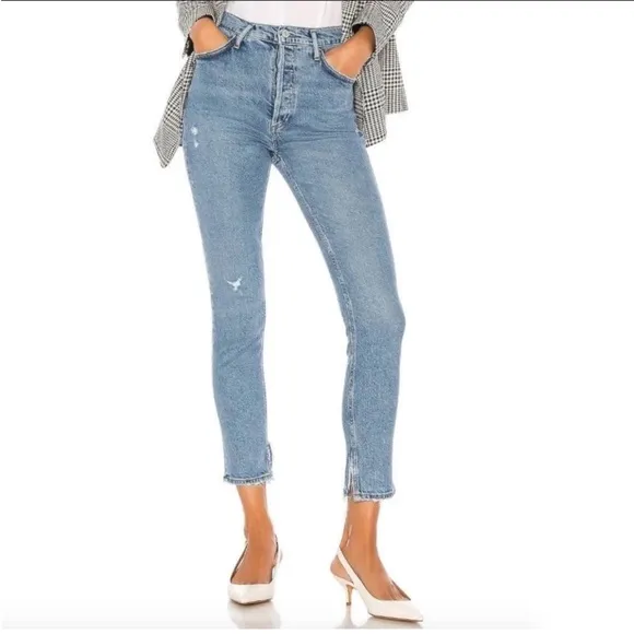 Agolde Nico Style A093B-3002 Cropped Skinny Split Hem Size 26