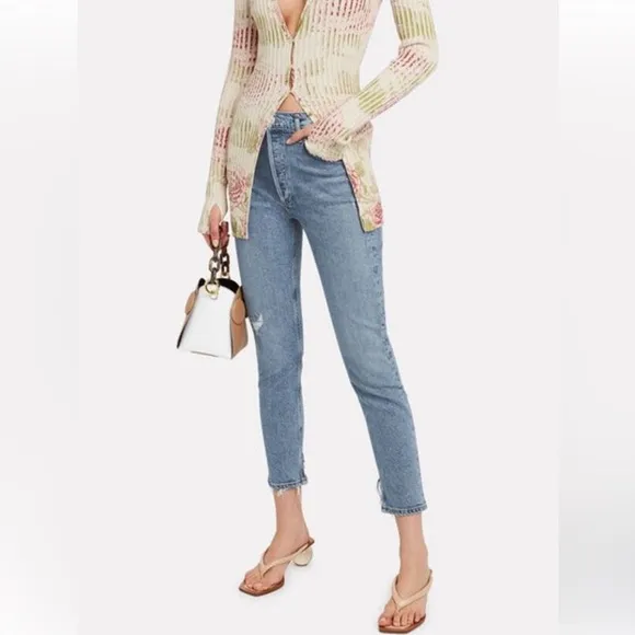 Agolde Nico Style A093B-3002 Cropped Skinny Split Hem Size 26