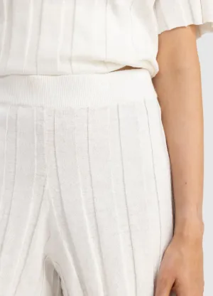 Amara Relaxed Knit Shorts (White)