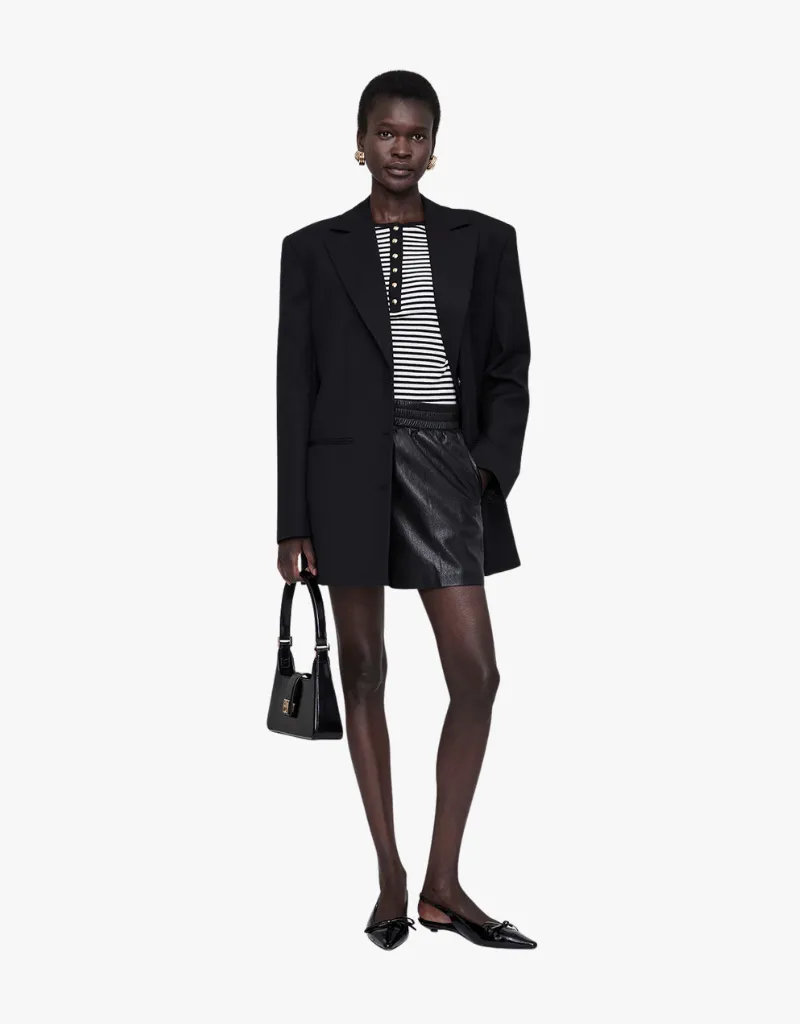 Anine Bing Kam Shorts in Black
