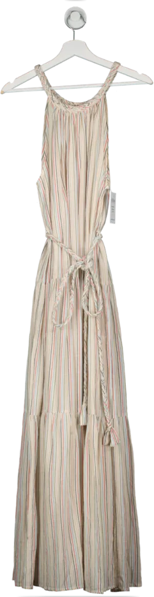 Apiece Apart Cream Sleeveless Striped Maxi Dress UK M