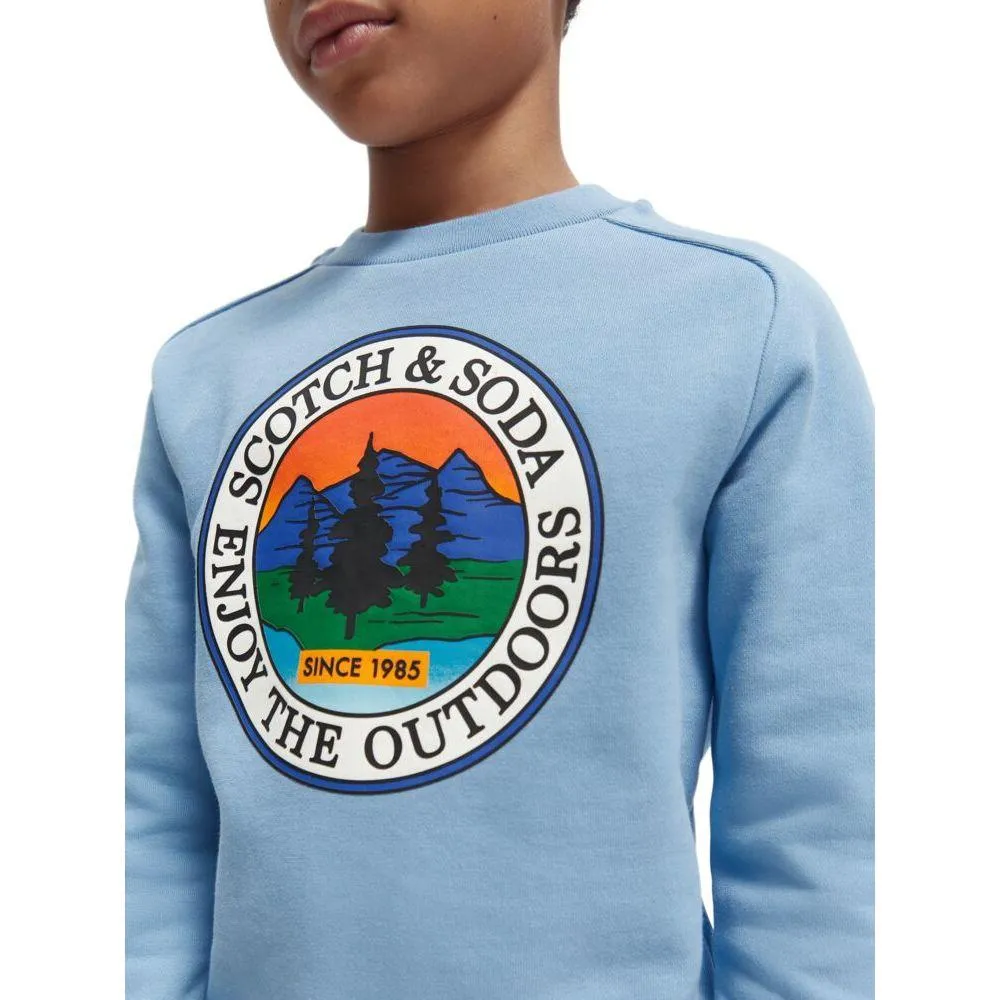 Artwork Crewneck Sweatshirt - Lake Blue