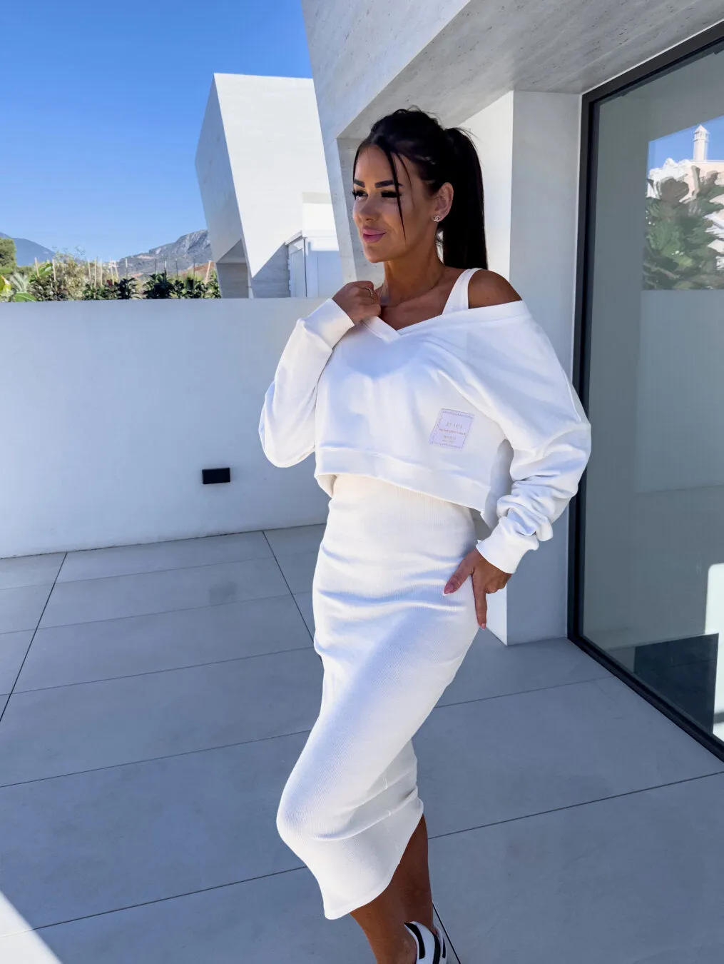 Aurora | Stylish Cropped Sweatshirt Skirt Set