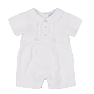 Baby Boys White Wale Pique Shortall