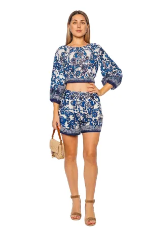 Benny Dentelle Blue Cropped Top