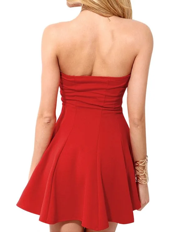BerryBetty - Chic Solid Color Strapless Sleeveless Dress