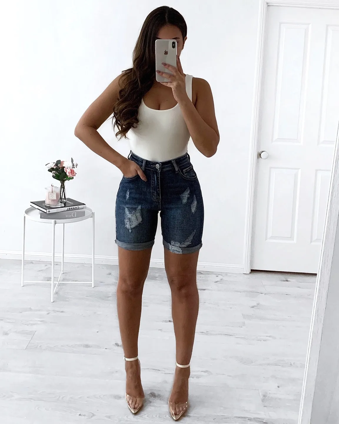 Bexley Denim Shorts - Dark Blue