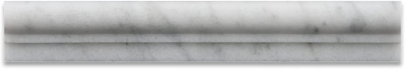 Bianco Venatino Marble 2 X 12 Polished OG-1 Chair Rail Trim - Lot of 5 pcs.