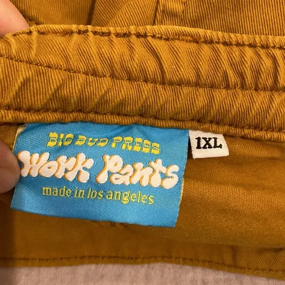 Big Bud Press Work  Pants mustard yellow work cotton work shorts. Size 1XL