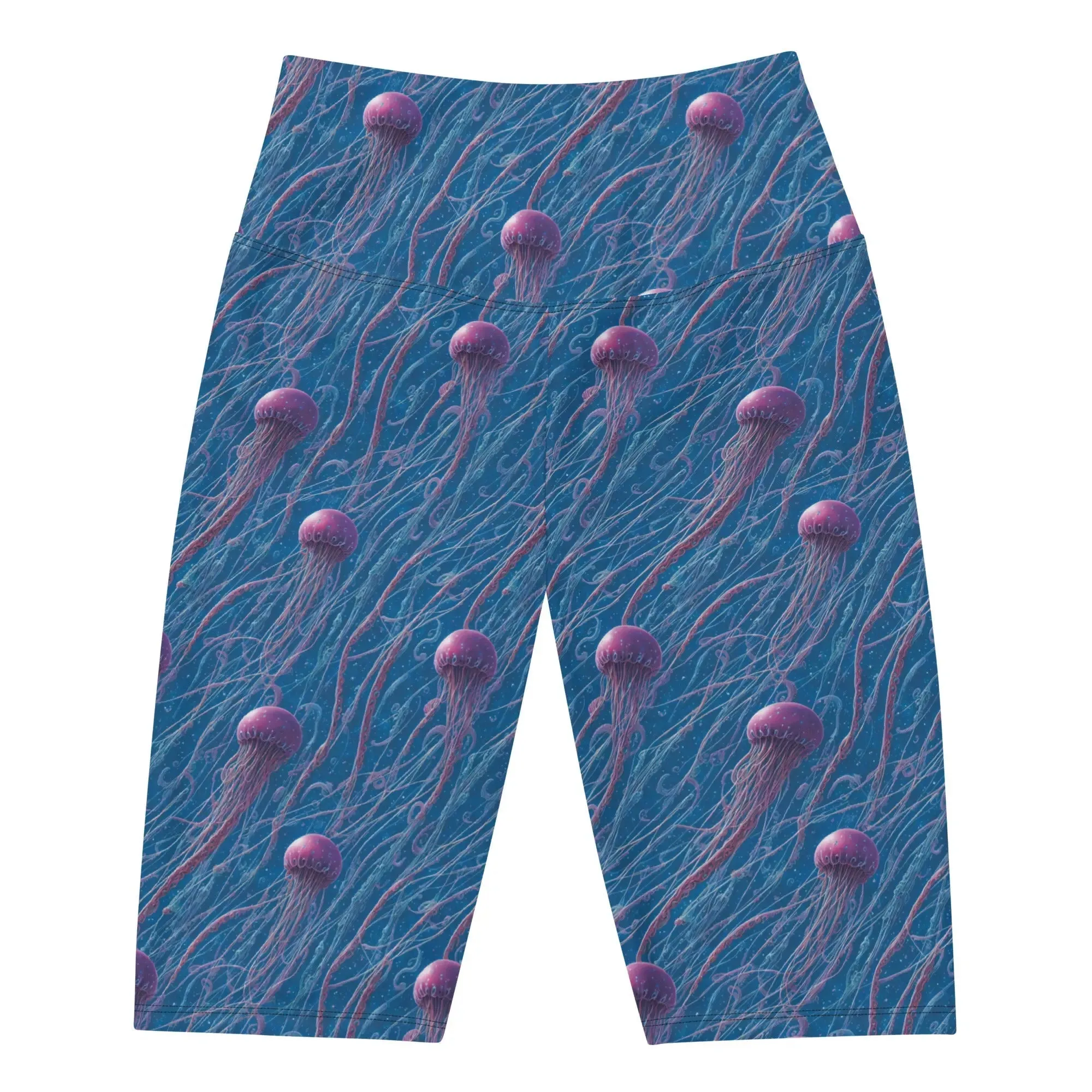Biker Shorts - Blue and Violet Jellyfishes
