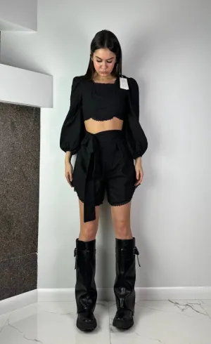 Black cotton suit LARA