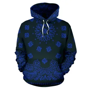 Blue and Black Bandana Hoodie