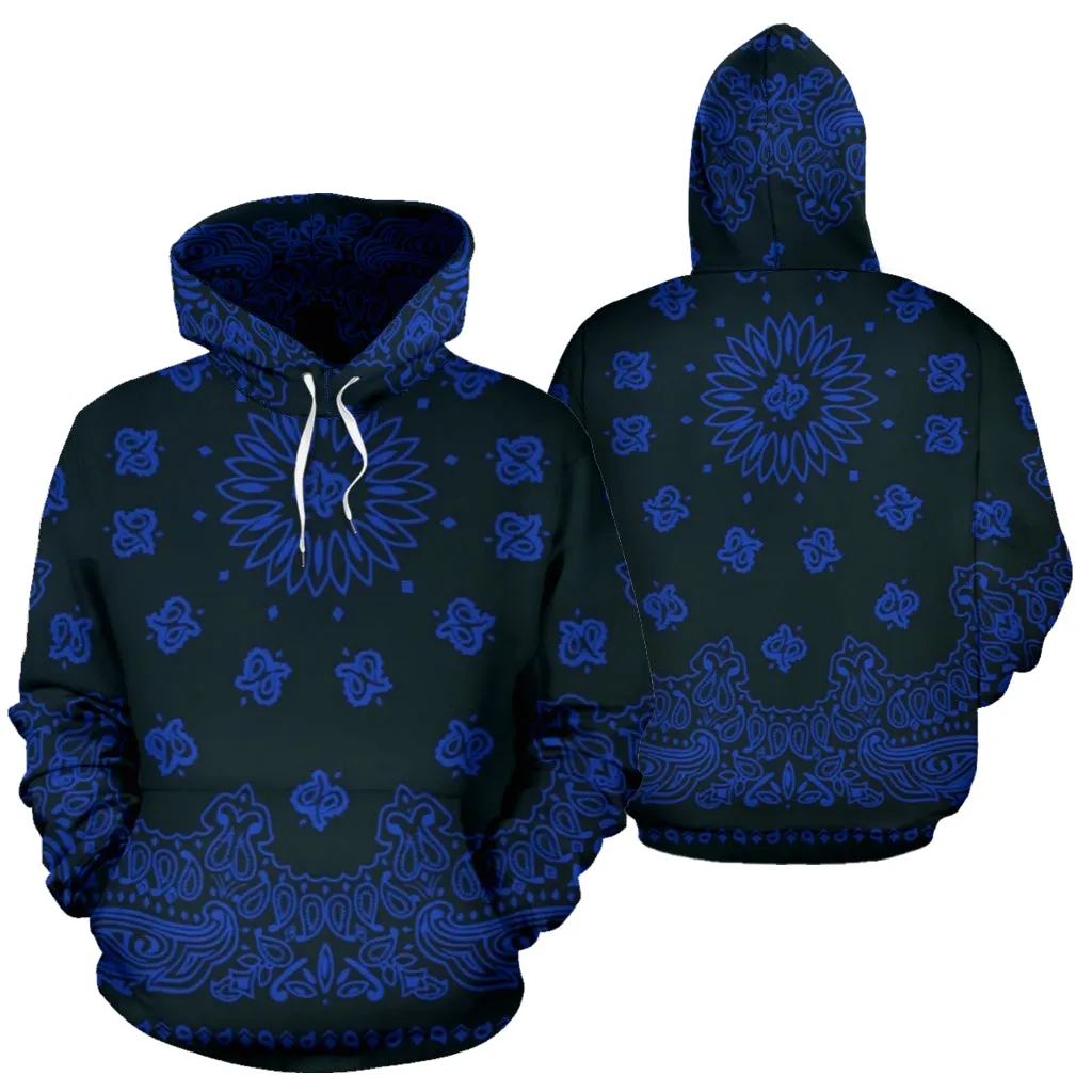 Blue and Black Bandana Hoodie
