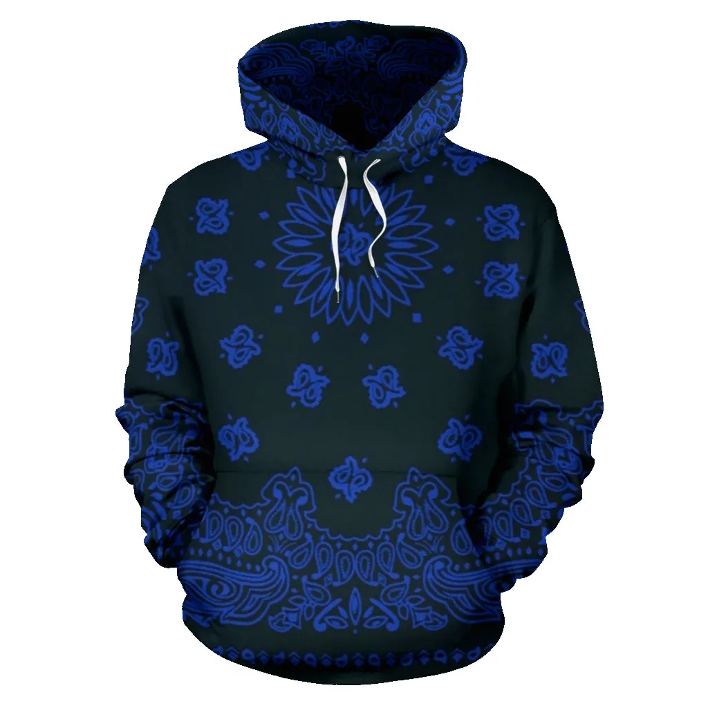 Blue and Black Bandana Hoodie