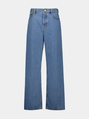 Blue Baggy Fit Bleach Denim Jeans