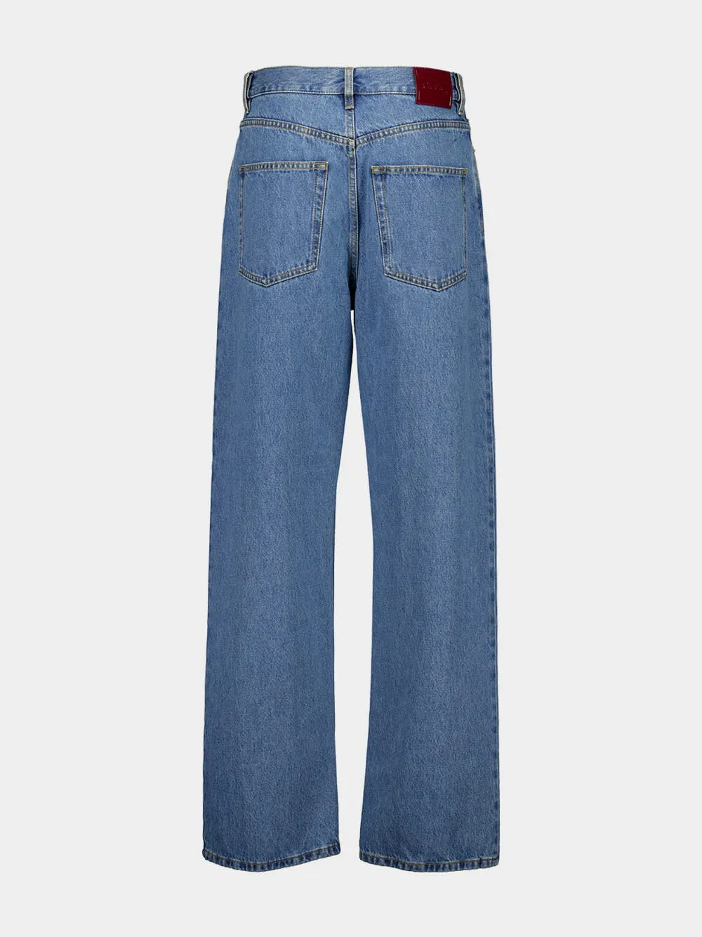 Blue Baggy Fit Bleach Denim Jeans