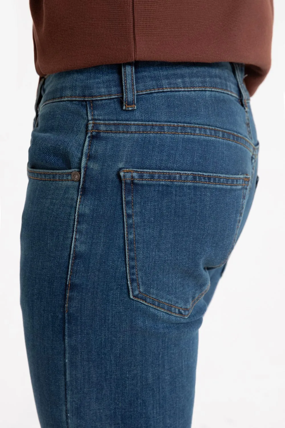 Blue Cropped Fit Jean