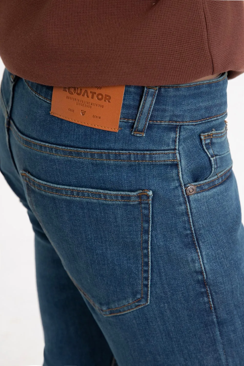 Blue Cropped Fit Jean