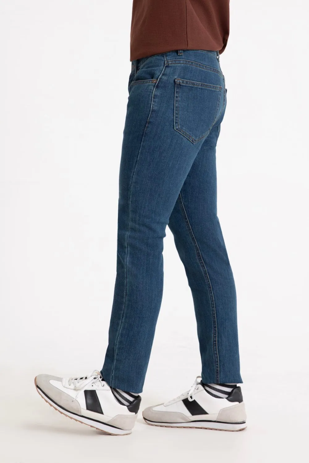 Blue Cropped Fit Jean