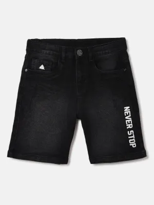 Blue Giraffe Kids Black Regular Fit Solid Shorts