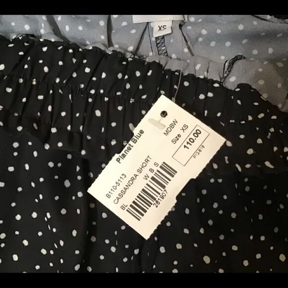 Blue Life Polka Dot Cassandra Shorts NWT.