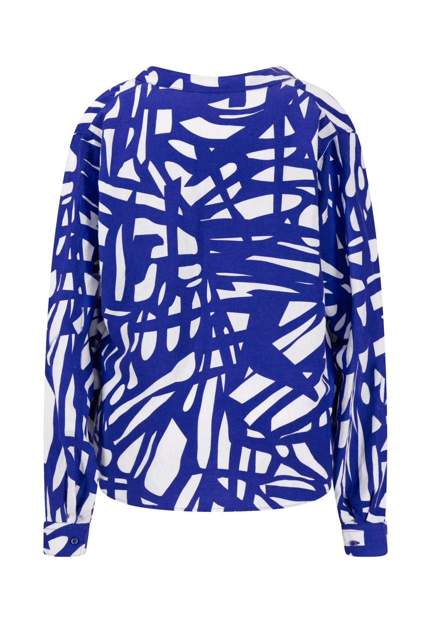 Bluse aus Leinenmix mit Tunika-Kragen