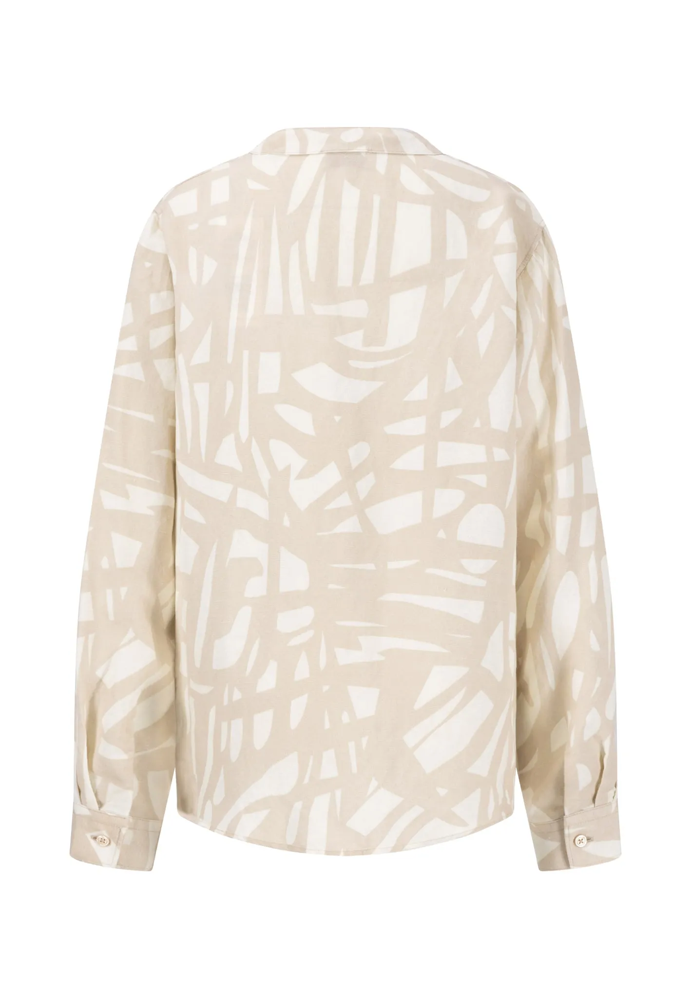 Bluse aus Leinenmix mit Tunika-Kragen