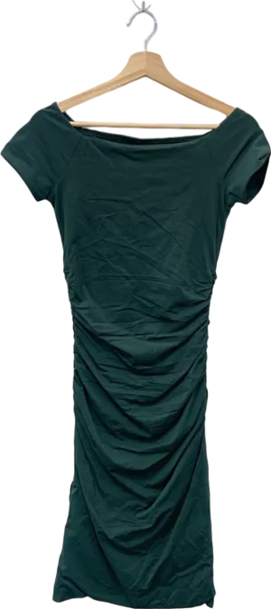 Boden Green Ruched Midi Dress UK 8L