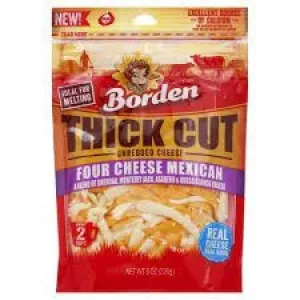 Borden Thick Cut Shredded Four Cheese 8oz