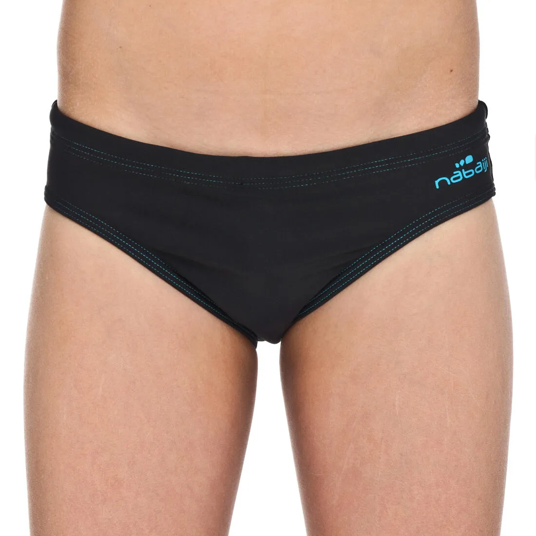 BOYS’ SWIMMING TRUNKS 100 BASIC - BLACK