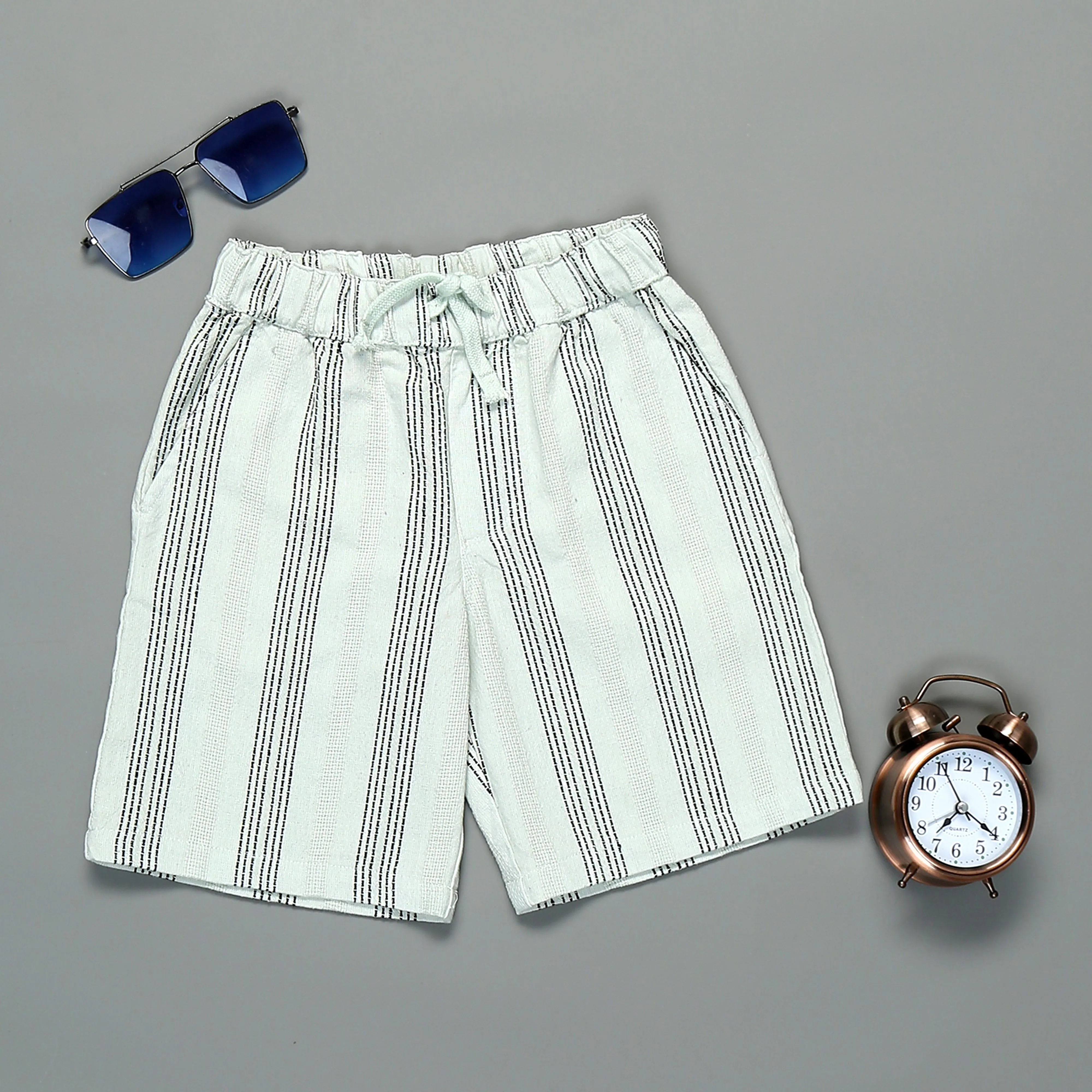 Boys Textured Shirt & Short Co-Ord Set Light Blue