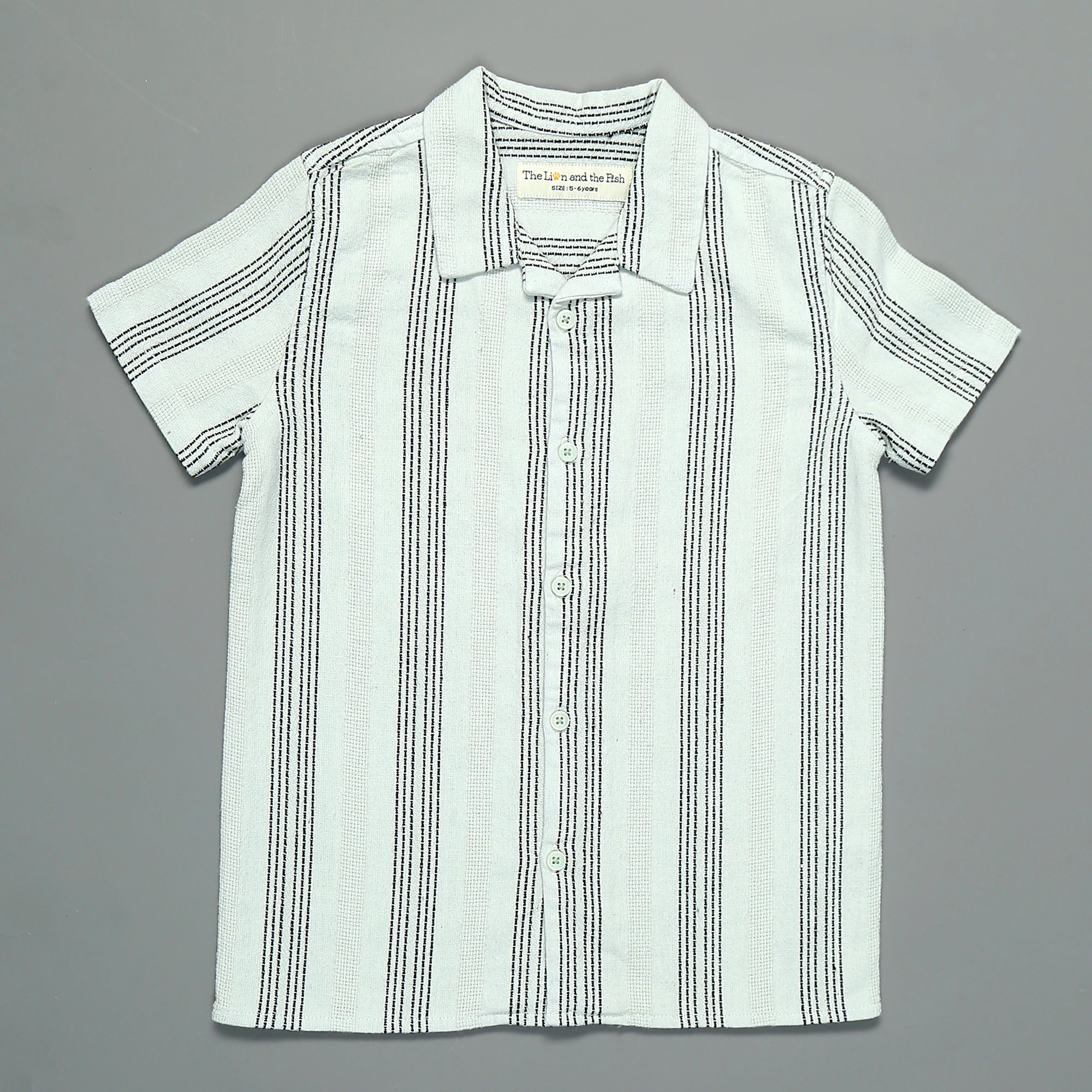 Boys Textured Shirt & Short Co-Ord Set Light Blue