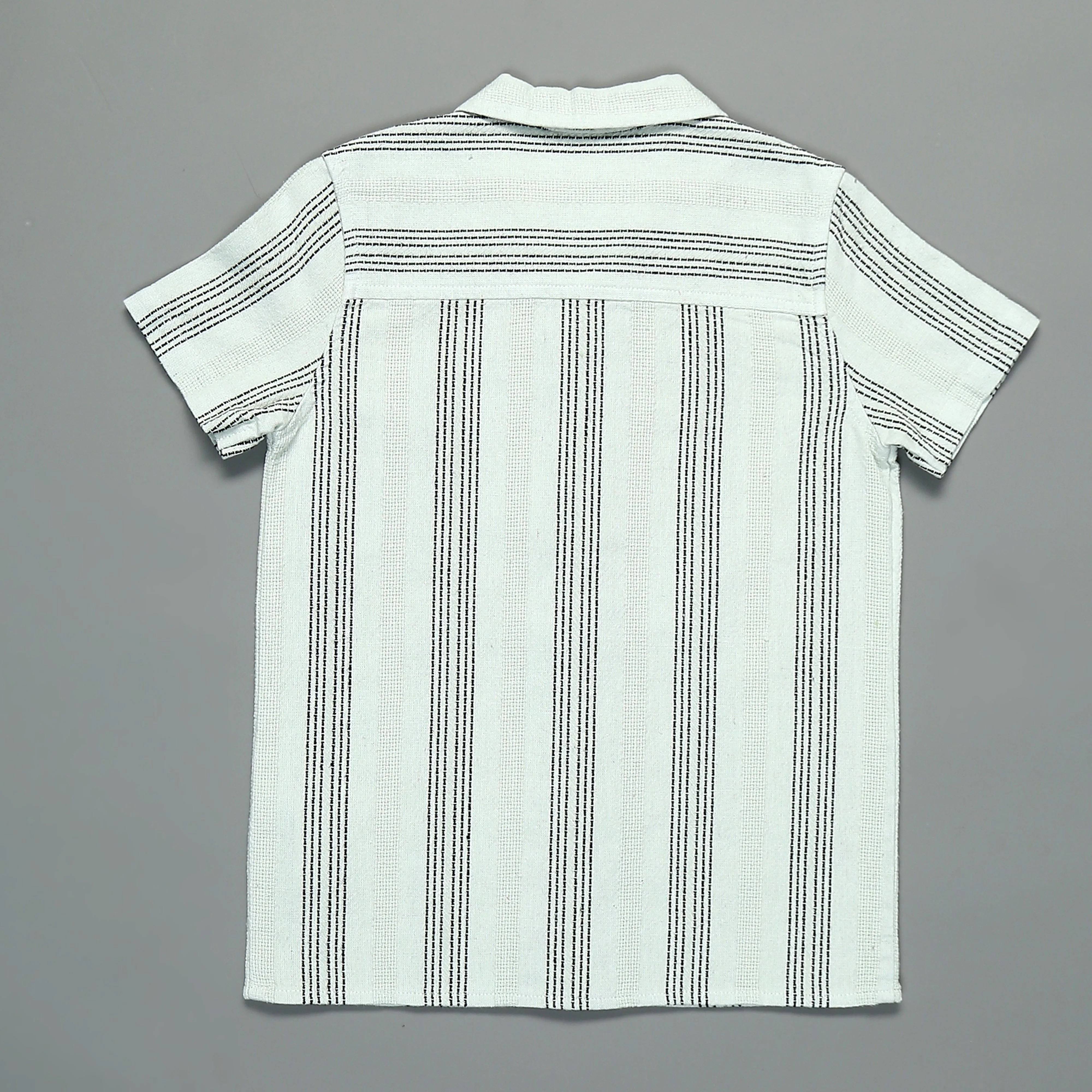 Boys Textured Shirt & Short Co-Ord Set Light Blue
