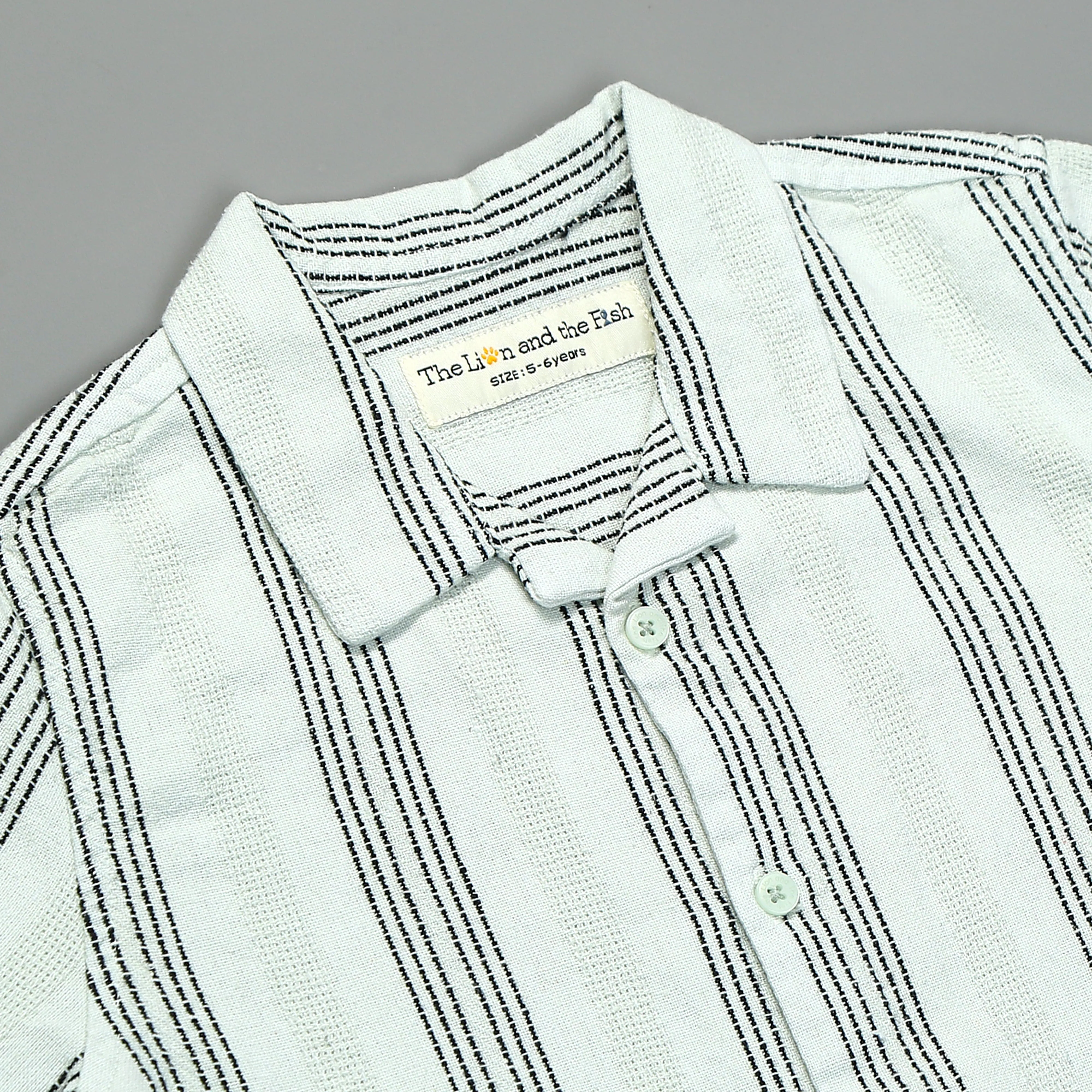 Boys Textured Shirt & Short Co-Ord Set Light Blue