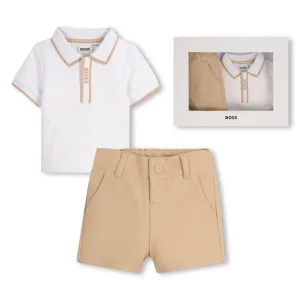 Boys White Polo Set