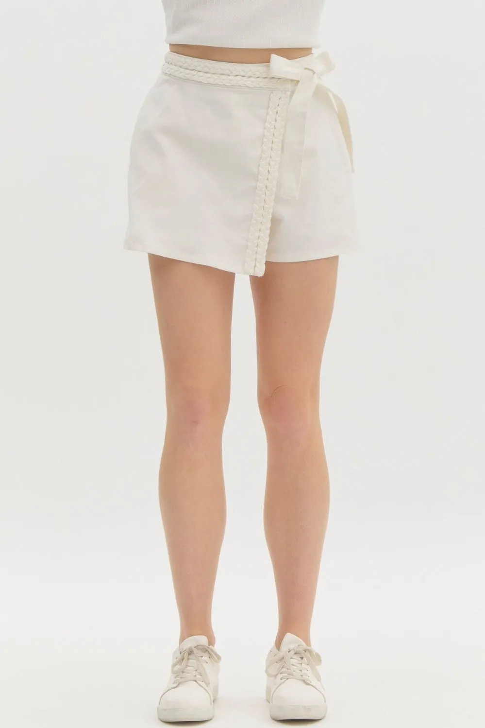 Braided Wrap Skort {Off White}