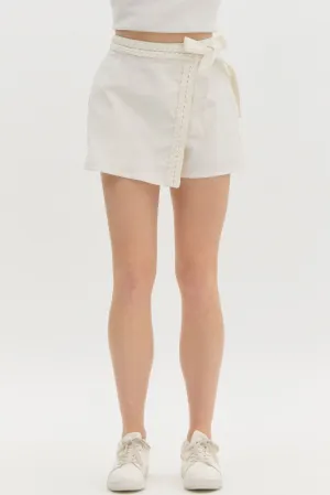 Braided Wrap Skort {Off White}