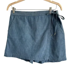 Brooks Brothers Wrap Front Chambray Skort, Size 6
