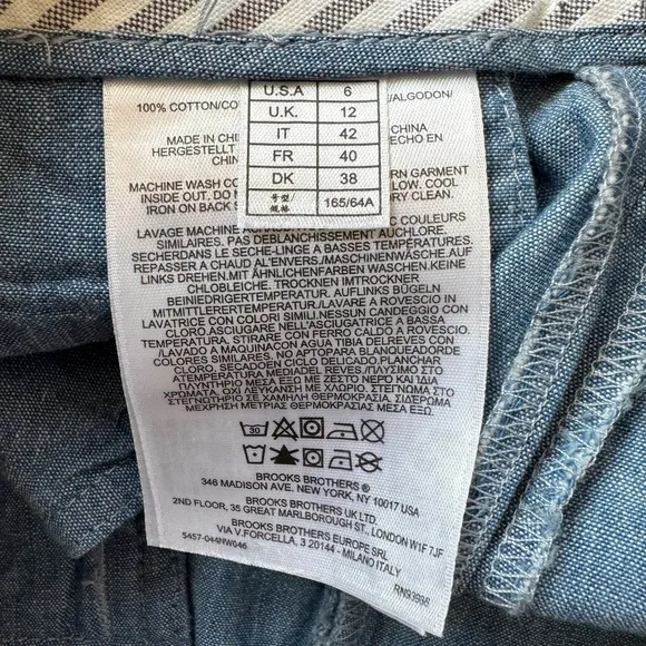 Brooks Brothers Wrap Front Chambray Skort, Size 6
