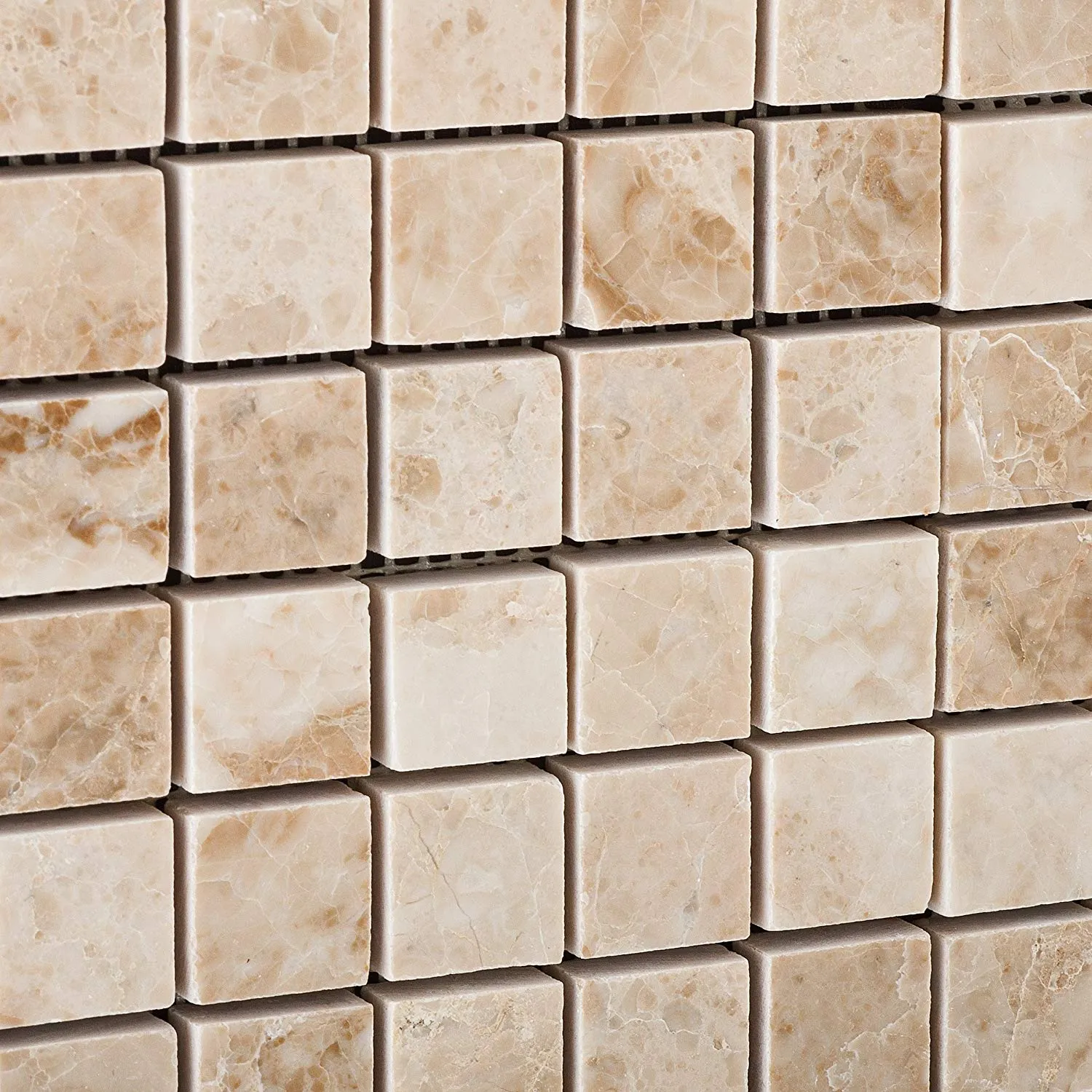 Cappuccino Marble 1 X 1 Polished Mosaic Tile - 6" X 6" Sample