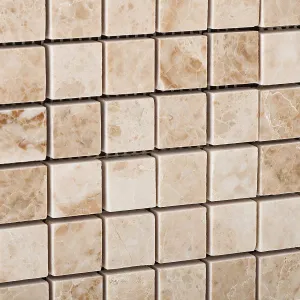 Cappuccino Marble 1 X 1 Polished Mosaic Tile - 6" X 6" Sample