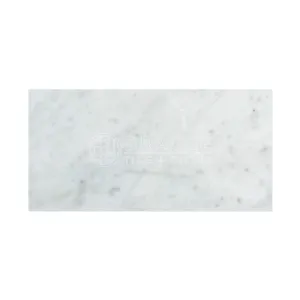 Carrara White Italian (Bianco Carrara) Marble 12 X 24 Field Tile (2 pcs. 3" X 6" Sample Set, Polished)
